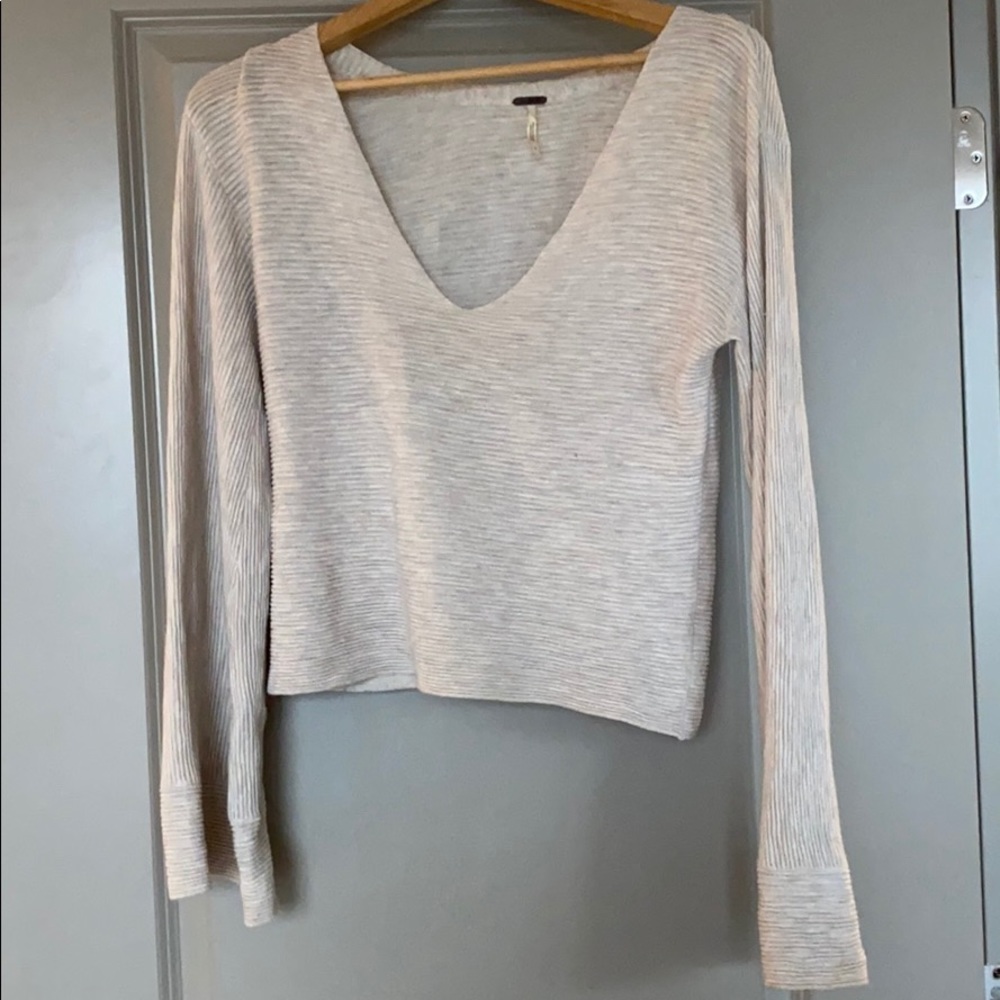 Free People Sweater Top - Stone Colored